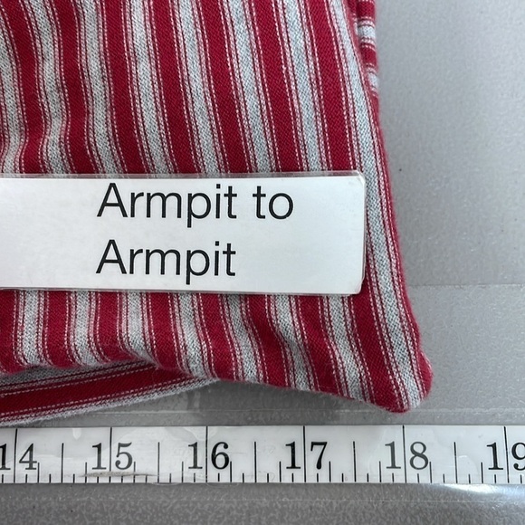 We The Free Dress Women's Small Red Grey Striped Short Sleeve T-Shirt - Picture 12 of 15